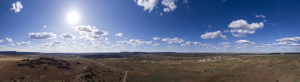 Aerial view from near Dowa Yalanne near Black Rock (right) and Zuni (left), NM, on September 9, 2019.