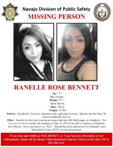 Missing poster for Ranelle Rose Bennett